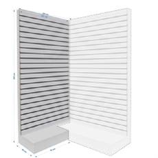 Přístěnný rohový modul, SLAT FIX panel, 120 x 240 cm, bílá