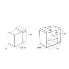 Pult prodejní UNO 120 x 70 x 100 cm, vysoký lesk, bílá barva