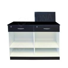 Pult BOX komplet prodejní/pokladní 122 x 93 x 65 cm, pravý, bílé + černé LTD