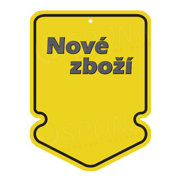 Visačky SKONTO ŠIPKA 43 x 60 NOVÉ ZBOŽÍ, žluté, 250 ks