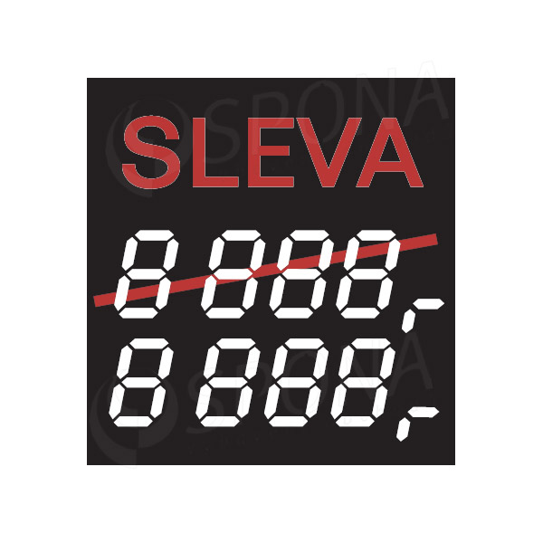 Papírové cenovky s digitálními číslicemi, typ 4750, text
