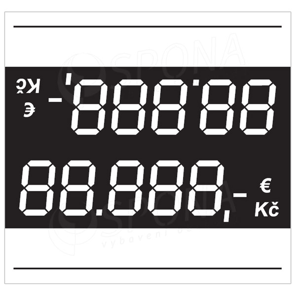 Papírové cenovky s digitálními číslicemi, typ 5837, 5 pozic, 100 ks