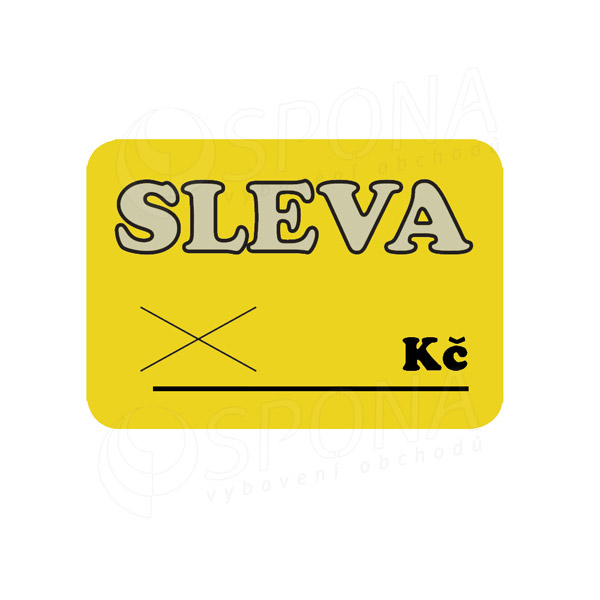 Cenovky DREAMER 75 x 52 mm, "SLEVA", žluté, 100 ks