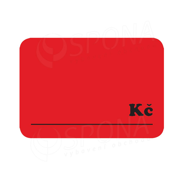 Cenovky DREAMER 105 x 75 mm, "Kč", červené, 50 ks
