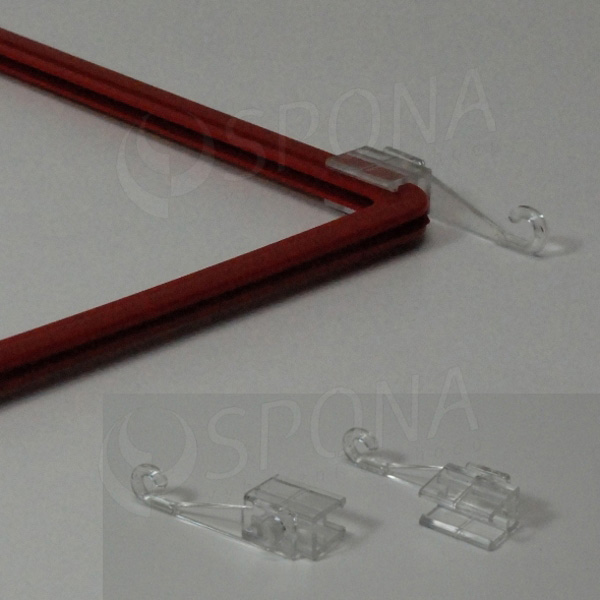 Závěs na lanko pro rámeček tloušťky 8 mm, průhledný akrylát, pár
