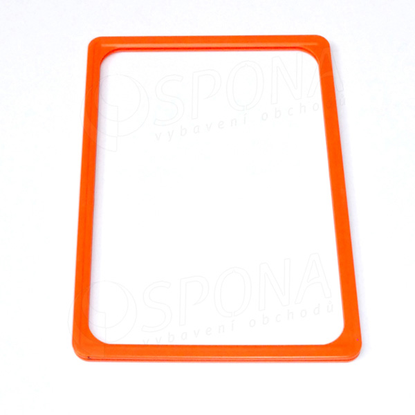 Plastový rámeček na plakáty, typ 100, formát A4, 210 x 297 mm, tloušťka 11 mm, oranžový