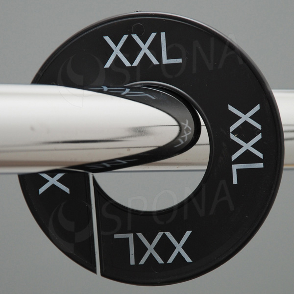 Velikostní kruhy XXL černé, bílé písmo