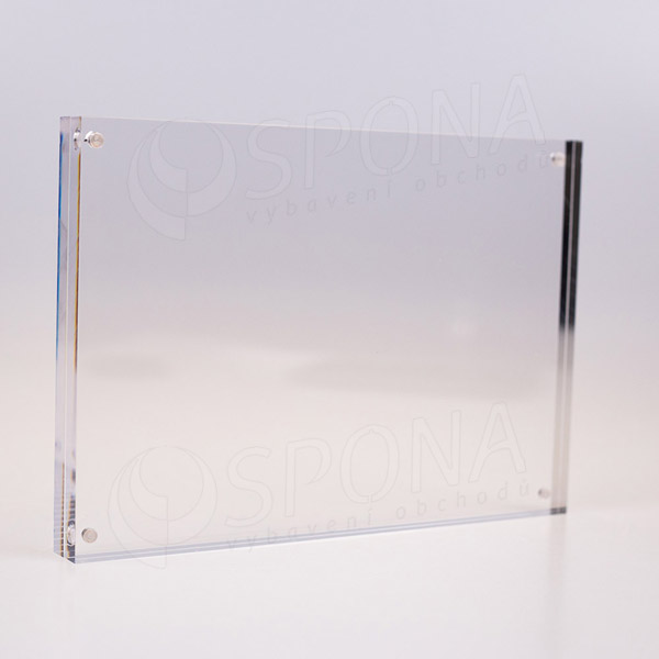 Plexi / akrylátový stojánek A5, na šířku i na výšku, magnetický, 210 x 148 mm