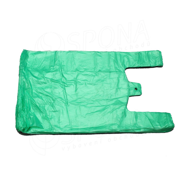 Mikrotenové tašky HDPE, nosnost 10 kg, 30+16 x 50 cm, zelená, 100 ks