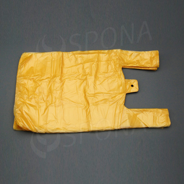 Mikrotenová taška HDPE, nosnost 10 kg, žlutá, 30 + 16 x 50 cm, 100 ks