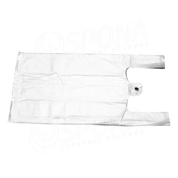 Mikrotenová taška HDPE, nosnost 4 kg, 25+2 x 6 x 45 cm, bílá, 100 ks