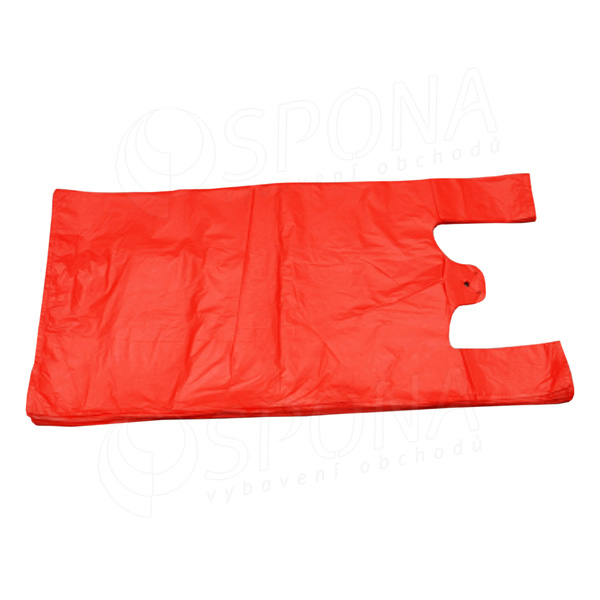 Mikrotenová taška HDPE, nosnost 4 kg, 25+2 x 6 x 45 cm, červená, 100 ks