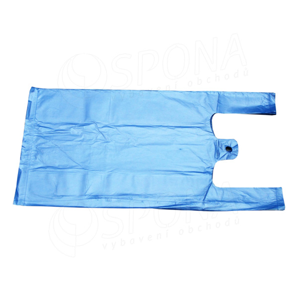 Mikrotenová taška HDPE, nosnost 4 kg, 25+2 x 6 x 45 cm, modrá, 100 ks