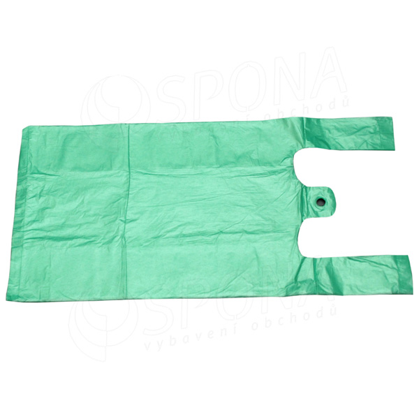 Mikrotenová taška HDPE, nosnost 4 kg, 25+2 x 6 x 45 cm, zelená, 100 ks