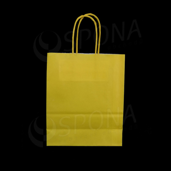 Papírová taška PASTELO, 14 x 8,5 x 21,5 cm, žlutá