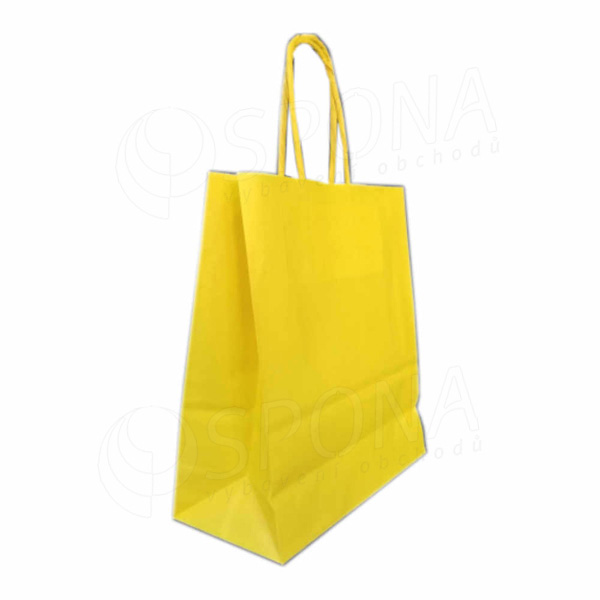 Papírová taška PASTELO, 18 x 8 x 24 cm, žlutá