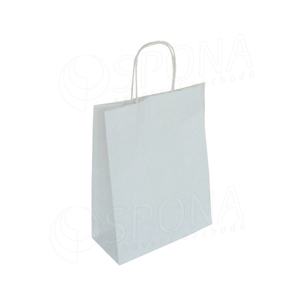 Papírová taška PASTELO, 24 x 11 x 31 cm, bílá