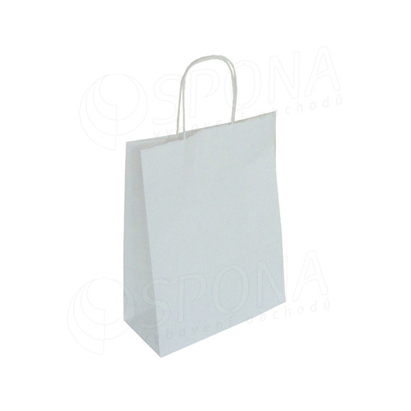 Papírová taška PASTELO PRO, 24 x 10 x 32 cm, bílá