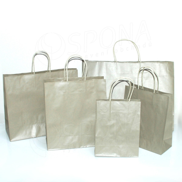 Papírová taška PLATINA, 19 x 9 x 25 x 6 cm