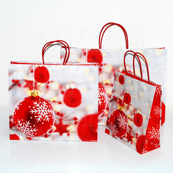 Papírová taška NATALE, 35 x 13 x 31 x 6 cm, vánoční vzor