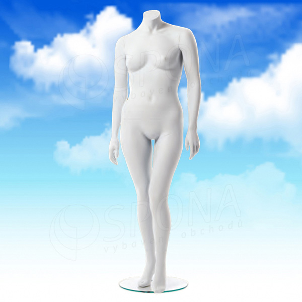 Figurína dámská XXL, matná bílá, bez hlavy