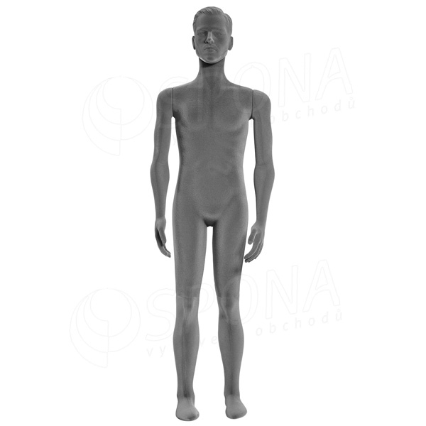 Figurína pánská FLEXIBLE, prolis, šedá, flokovaná