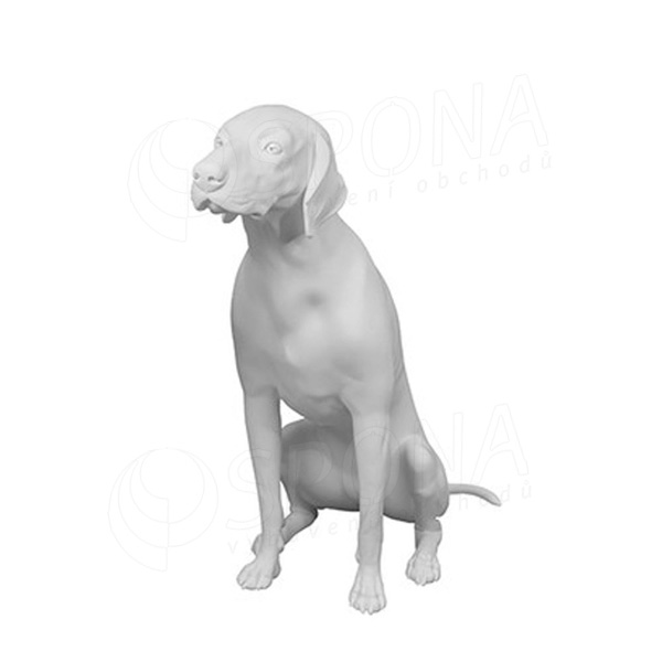 Figurína, pes sedící, bílá barva