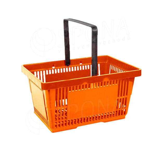 Nákupní košík, s jednou rukojetí, oranžový plast