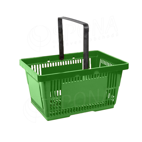 Nákupní košík, s jednou rukojetí, zelený plast