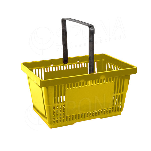 Nákupní košík, s jednou rukojetí, žlutý, plast