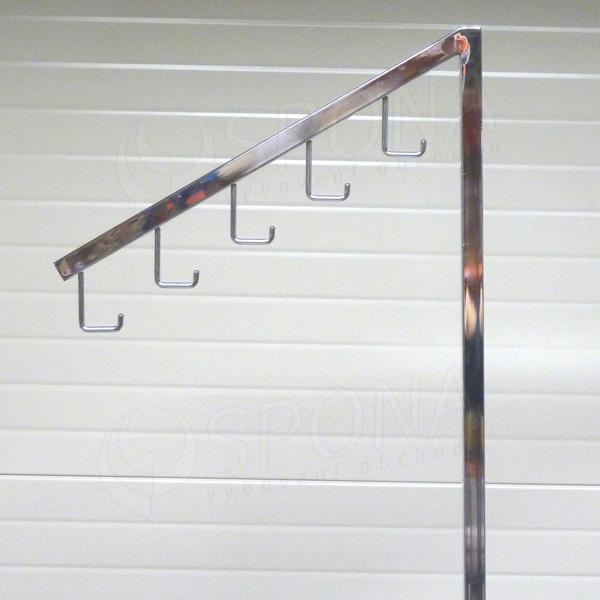 Štendr PROFILINE rameno šikmé, 5 J-háčků, 45 cm, chrom