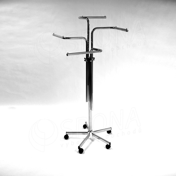 Štendr 1013D čtyřramenný rovný s ohybem, výška 110 - 180 cm