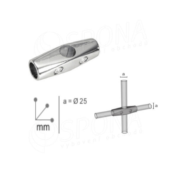 BLOCK 25, spojka čtyřcestná pevná, chrom