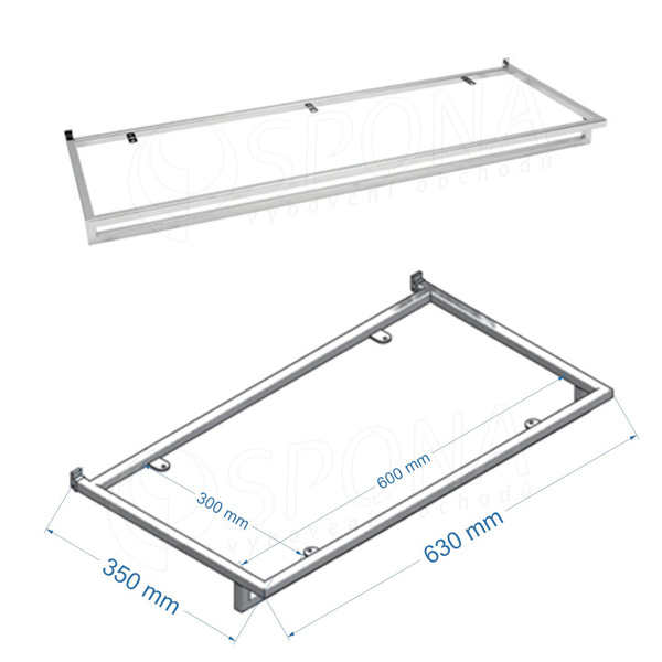 SCACCO MATTO 8351C, držák police s tyčí, 630 x 350 mm, chrom