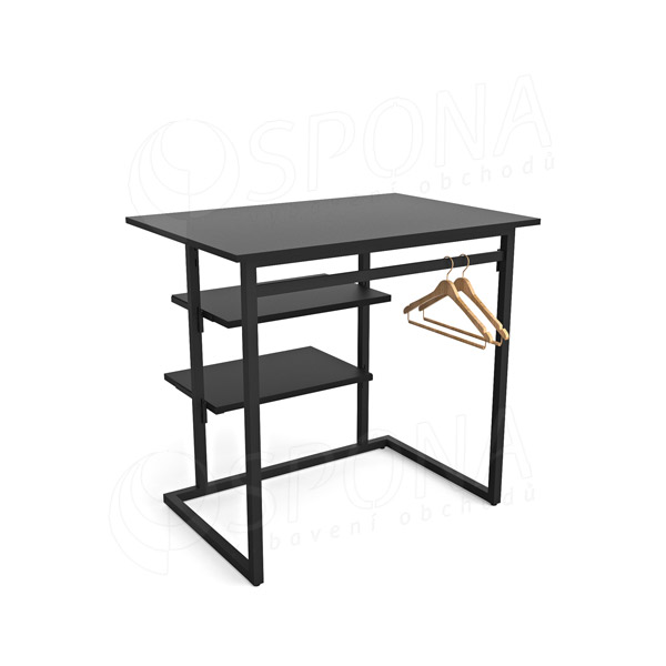 TRIPLO, 9381B KIT stolek s policemi, 90 x 60 cm, výška 90 cm, černý