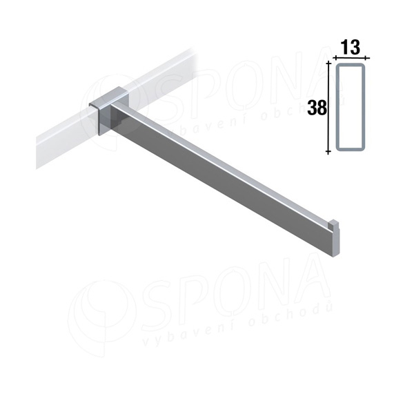 ARKSYS, rovné rameno na profil 38 x 13 mm, délka 400 mm, satin