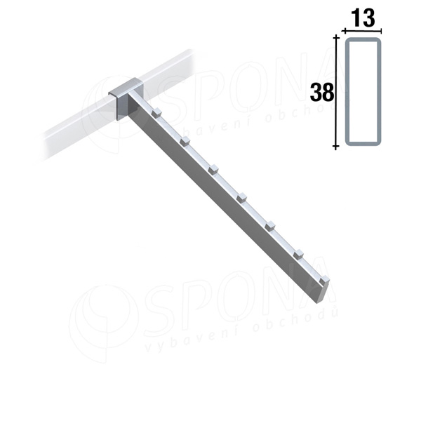 ARKSYS, vodopád na profil 38 x 13 mm, 7 kolíčků, délka 400 mm, satin