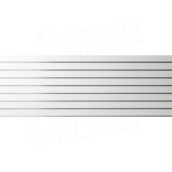 SLAT panel 240 x 90 cm, 8 drážek v rozteči 10 cm, bez insertů, bílý