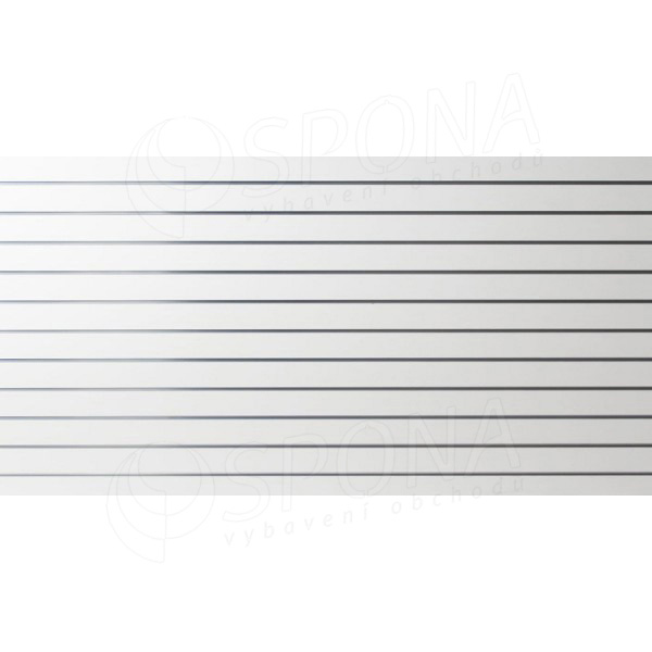 SLAT drážkový panel terminal 240 x 120 cm, 11 drážek, rozteč 10 cm, bez insertů, bílý