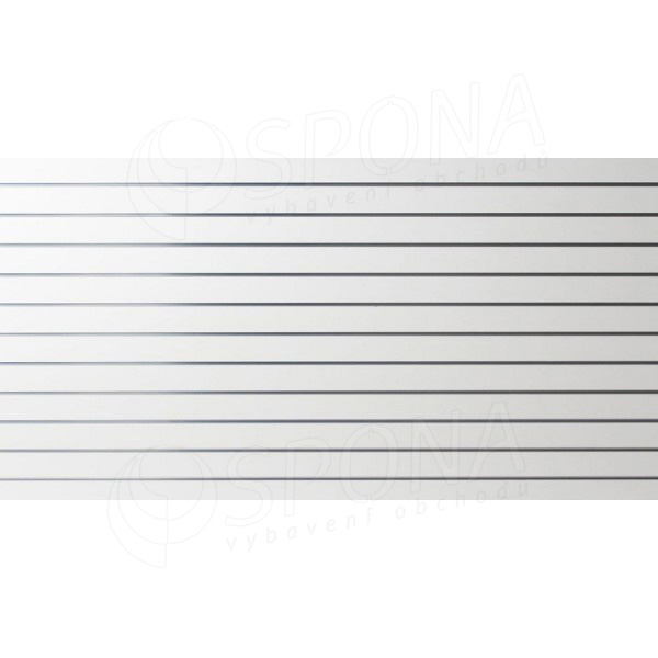 SLAT drážkový panel terminal 240 x 120 cm, 11 drážek, rozteč 10 cm, bez insertů, bílý