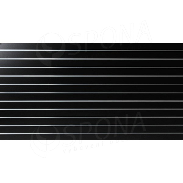 SLAT panel 240 x 120 cm, 11 drážek v rozteči 10 cm, bez insertů, černý