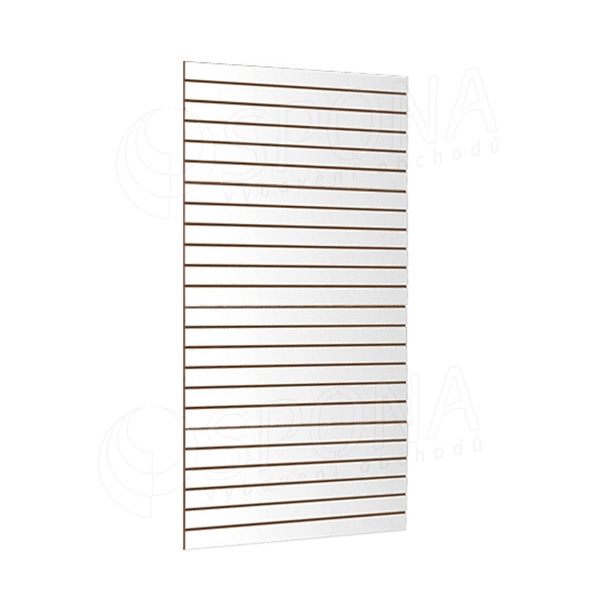 SLAT drážkový panel SLIM 120 x 240 cm, tloušťka 13,8 mm, 23 drážek, rozteč 10 cm, bílý