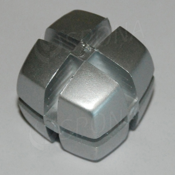 Kostka KUBIK 25 mm, pro sklo 4 mm, hliník