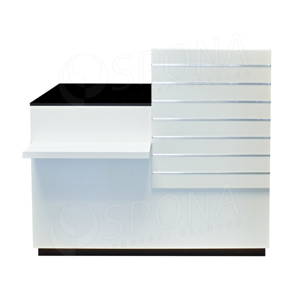 Pult BOX komplet prodejní/pokladní 122 x 93 x 65 cm, levý, bílé + černé LTD