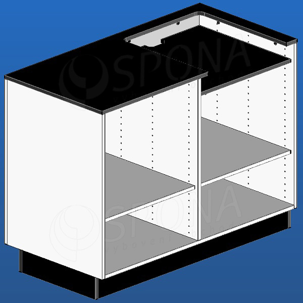 Pult BOX komplet pokladní 122 x 93 x 65 cm, levý bílé + černé LTD
