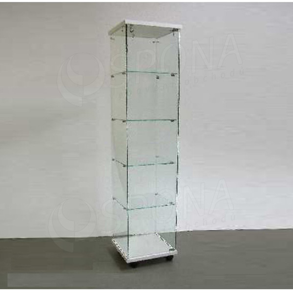 Vitrína Easy 40, sklo + LTD bílá, 40 x 40 x 171 cm