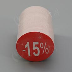Papírové visačky SKONTO, průměr 45 mm, potisk "-15%", červené, 180 ks
