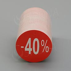 Papírové visačky SKONTO, průměr 45 mm, potisk "-40%", červené, 180 ks