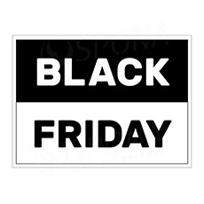 Papírový banner, SKONTO 650 x 480 mm, "BLACK FRIDAY", půlený černobílý tisk, 2 ks