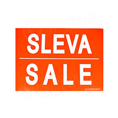 Papírový banner, SKONTO 700 x 500 mm, "SLEVA/SALE", červený, 2 ks